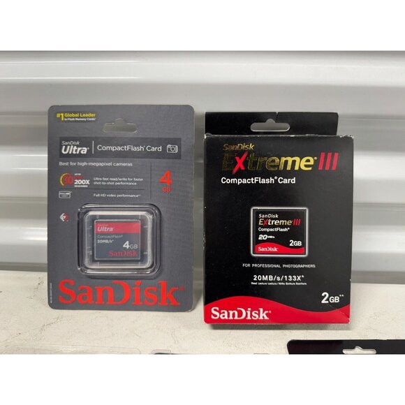 Lot of 5 SanDisk 4GB & Extreme III Kingdom 133X PixelFlash & Delkin Pro UDMA 6 - Picture 2 of 6